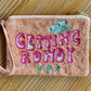 Getting Rowdy' Pink Beaded Zip Wristlet